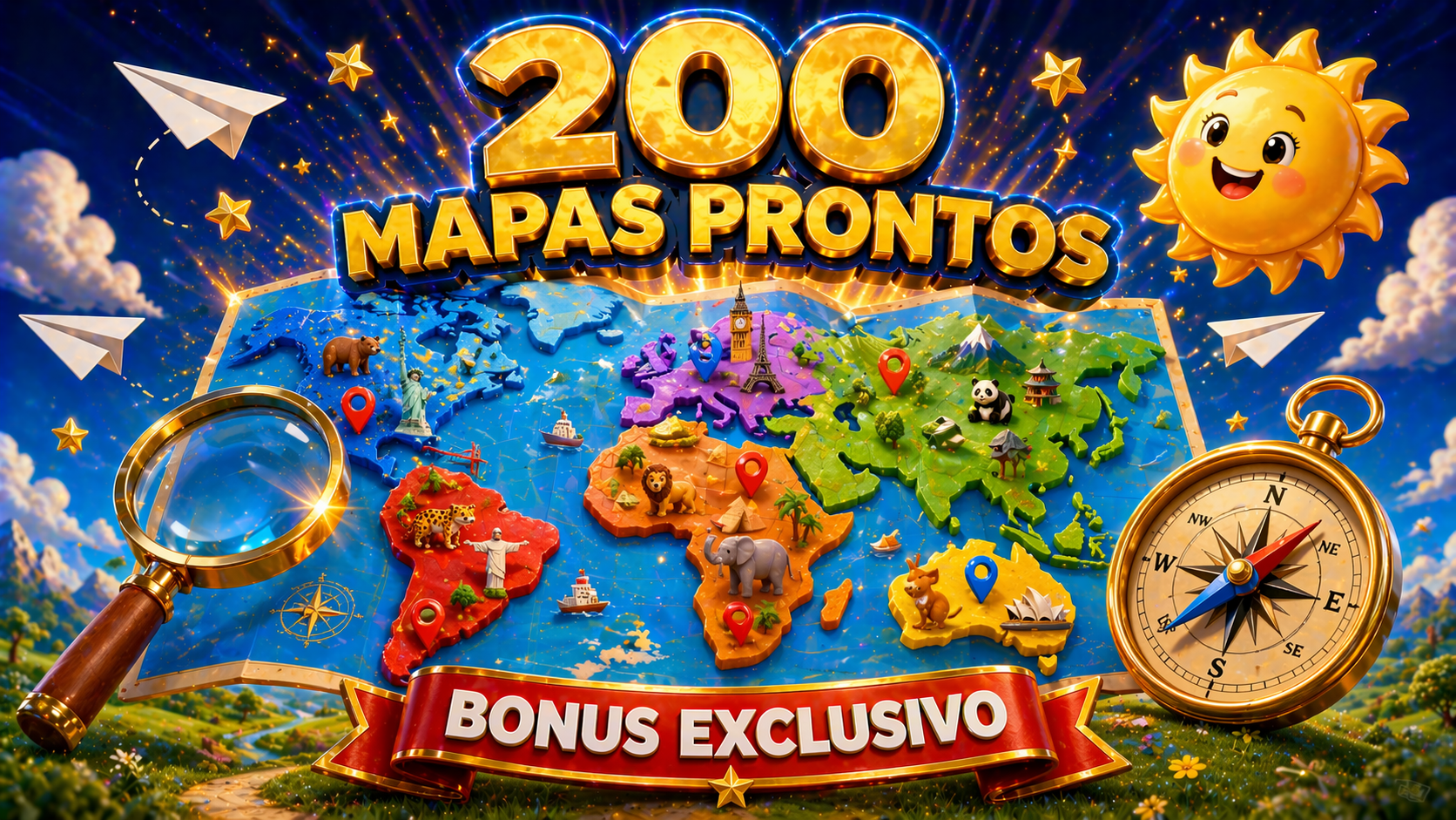 200 Mapas Prontos para Imprimir